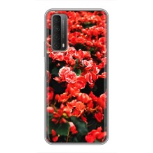 Чохли з квітами для Huawei P Smart 2021 (VPrint) (Квіти червоні)