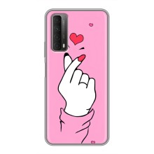 Чехол с принтом для Huawei P Smart 2021 (AlphaPrint - Знак сердечка) – Знак Love