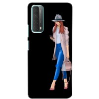 Чехол с картинкой Модные Девчонки Huawei P Smart 2021 (Девушка со смартфоном)