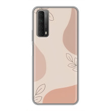 Чехол цветочный дизайн для Huawei P Smart 2021 – Коричневый фон
