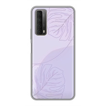 Чехол цветочный дизайн для Huawei P Smart 2021 – Монстера фиолетовая