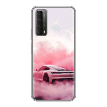 Чохол з авто Порше для Huawei P Smart 2021 – Рожевий Порше