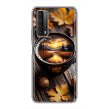 Чехол с уникальным дизайном «Осень с кофе» для Huawei P Smart 2021 – Тёмный кофе