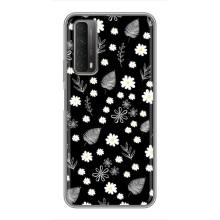 Чехлы с тематикой "ЦВЕТЫ" на Huawei P Smart 2021 (цветение на чорном)