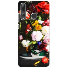 Брендновые Чехлы для Huawei P Smart Plus 2019 - (PREMIUMPrint) (Nike цветы)