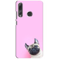 Бампер для Huawei P Smart Plus 2019 с картинкой "Песики" (Собака на розовом)