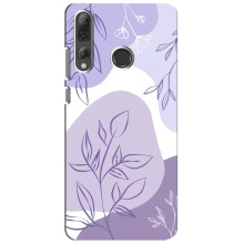 Силконовий чохол з принтом в квітах на Huawei P Smart Plus 2019 – Фіолетовий дизайн