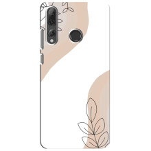 Силконовий чохол з принтом в квітах на Huawei P Smart Plus 2019 – Нюдовий дизайн