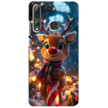 Яскравий чохол для Huawei P Smart Plus 2019 з Зимові Оленята – Олень з шарфом
