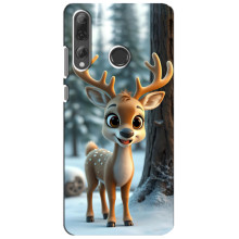 Яскравий чохол для Huawei P Smart Plus 2019 з Зимові Оленята – Оленятко в лісі