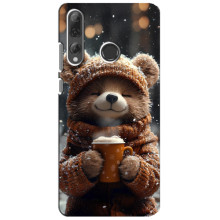 Печатный чехол «Зверята с кофе» для Huawei P Smart Plus 2019 – Мишка с кофе