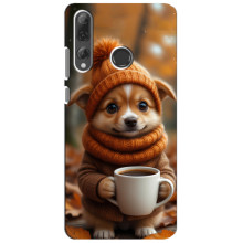 Печатный чехол «Зверята с кофе» для Huawei P Smart Plus 2019 – Песик с кофе