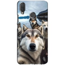 Чохол з Хаскі Huawei P Smart Plus , Nova 3i, INE-LX1 - (AlphaPrint) (Селфі Хаскі)