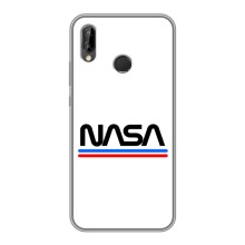 Силиконовый бампер с принтом "Наса" на Huawei P Smart Plus , Nova 3i, INE-LX1 (NASA на белом фоне)