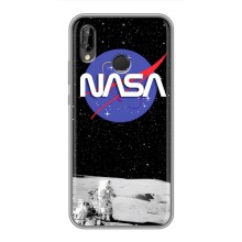 Силиконовый бампер с принтом "Наса" на Huawei P Smart Plus , Nova 3i, INE-LX1 (Nasa на луне)