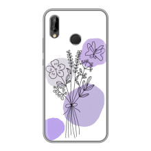 Силконовий чохол з принтом в квітах на Huawei P Smart Plus , Nova 3i, INE-LX1 – Фіолетовий букет