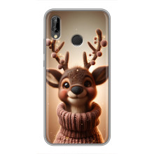 Яркий чехол для Huawei P Smart Plus , Nova 3i, INE-LX1 с Зимними Оленятами – Олень в свитере