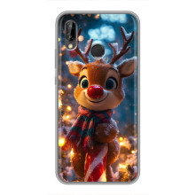 Яркий чехол для Huawei P Smart Plus , Nova 3i, INE-LX1 с Зимними Оленятами – Олень в шарфе