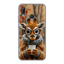 Печатный чехол «Зверята с кофе» для Huawei P Smart Plus , Nova 3i, INE-LX1 – Жираф с кофе