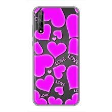 Чехлы для любимой на Хуавей Пи Смарт Про (VPrint) (Pink hearts)
