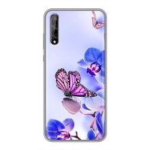 Чехлы с Цветами для Huawei P Smart Pro (VPrint) (Бабочка на цветочке)