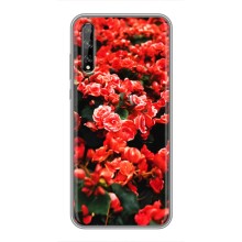 Чехлы с Цветами для Huawei P Smart Pro (VPrint) (Цветы красные)