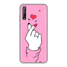 Чехол с принтом для Huawei P Smart Pro (AlphaPrint - Знак сердечка) – Знак Love