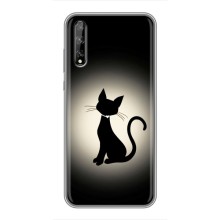 Чехол с принтом для Huawei P Smart Pro (AlphaPrint) Модные коты – Силуэт котика