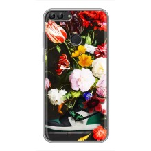 Брендновые Чехлы для Huawei P Smart, Enjoy 7s, FIG-LA1 - (PREMIUMPrint) – Nike цветы