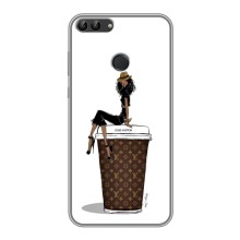 Чехлы Луи Витон для Huawei P Smart, Enjoy 7s, FIG-LA1 (AlphaPrint - LOUIS VUITTON) (кофе LOUIS VUITTON)