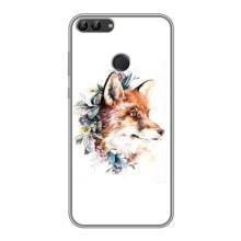 Чохли з картинкою Лисичка для Huawei P Smart, Enjoy 7s, FIG-LA1 (VPrint) (Лиса в квітах)