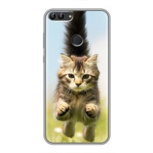 Чехлы с Котиками для Huawei P Smart, Enjoy 7s, FIG-LA1 (VPrint) (Прыжок кота)