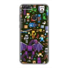 Чохол Майнкрафт на Huawei P Smart, Enjoy 7s, FIG-LA1 (AlphaPrint) Minecraft (Колаж Майнкрафт)