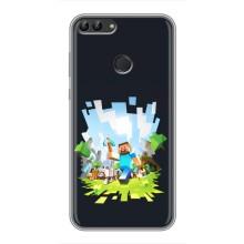 Чохол Майнкрафт на Huawei P Smart, Enjoy 7s, FIG-LA1 (AlphaPrint) Minecraft (персонажі Minecraft)