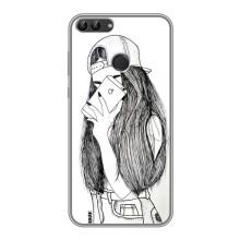 Чохол з друком для Huawei P Smart, Enjoy 7s, FIG-LA1 - (Мода) (AlphaPrint) (Фото дівчини)