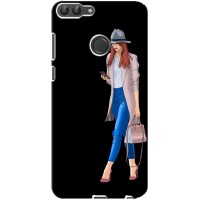 Чехол с картинкой Модные Девчонки Huawei P Smart, Enjoy 7s, FIG-LA1 – Девушка со смартфоном