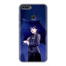 Чохли Венсдей на Huawei P Smart, Enjoy 7s, FIG-LA1 Уенсдей (AlphaPrint) (Венздей з парасолькою)