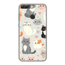 Чехол с рисунком кот на Huawei P Smart, Enjoy 7s, FIG-LA1 – Коллаж котов