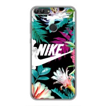 Силиконовый Чехол на Huawei P Smart, Enjoy 7s, FIG-LA1 с картинкой Nike (Цветочный Nike)