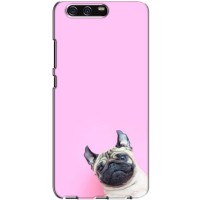 Бампер для Huawei P10 Plus, VKY с картинкой "Песики" – Собака на розовом
