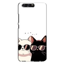 Чехол с рисунком кот на Huawei P10 Plus, VKY (Коты в очках)