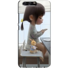 Девчачий Чехол для Huawei P10 Plus, VKY (Девочка с игрушкой)