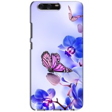Чехлы с Цветами для Huawei P10, VTR (VPrint) (Бабочка на цветочке)