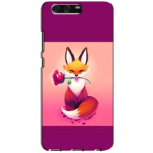 Чехлы с картинкой Лисички для Huawei P10, VTR (VPrint) (Лисичка с розочкой)