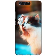 Чехол на Хуавей П10 с Котами (VPrint) (Котик с бабочкой)