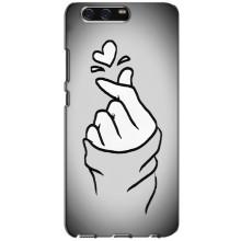 Чехол с принтом для Huawei P10, VTR (AlphaPrint - Знак сердечка) – Значок Love