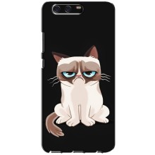 Чехол с принтом для Huawei P10, VTR (AlphaPrint) Модные коты (Грустный кот)