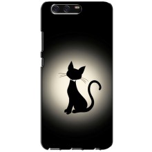 Чехол с принтом для Huawei P10, VTR (AlphaPrint) Модные коты (Силуэт котика)