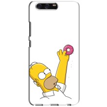 Чехол с Симпсонами для Huawei P10, VTR (VPrint) (Гомер с пончиком)