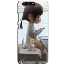 Девчачий Чехол для Huawei P10, VTR (Девочка с игрушкой)